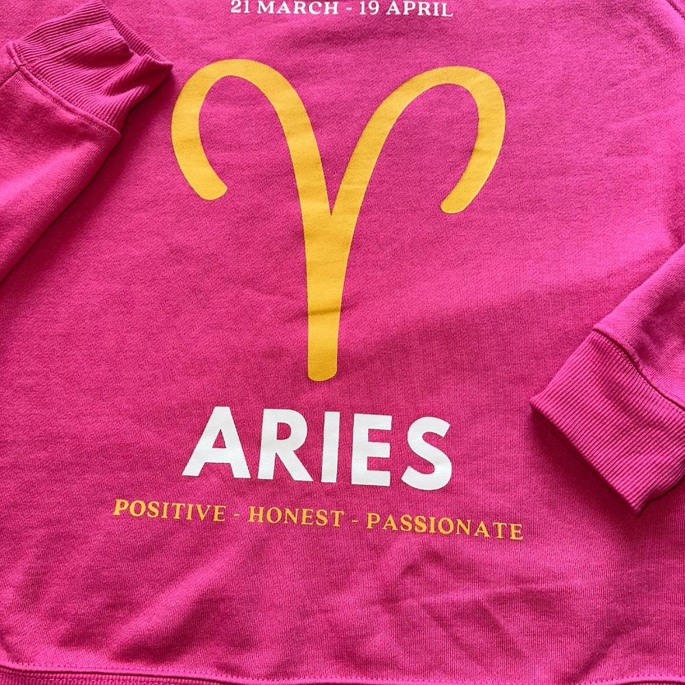 Anthropologie The Zodiac Aries Sweatshirt By Catherine O’Sullivan ,S,CB2420 - Picture 3 of 6